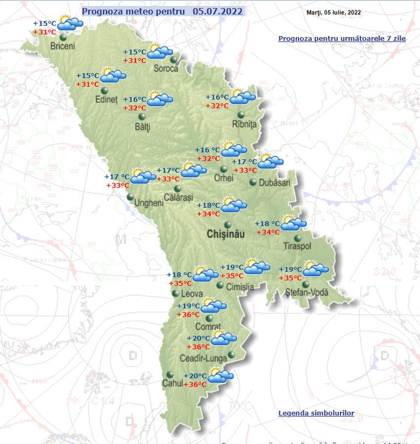 Atenție, vreme caniculară! Sinopticienii prognozează pentru astăzi maxime de până la 36 de grade